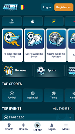 Coldbet Casino Mobile Homepage