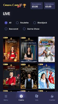 Conquer Casino Mobile Image Live Dealer
