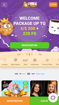 Cookie Casino Homepage Mobile