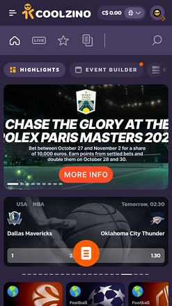 Coolzino Casino Live Sports Mobile