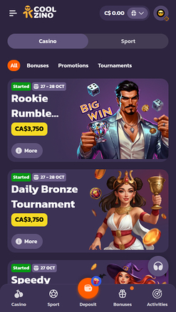 Coolzino Casino Promotions Mobile