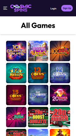 Cosmic Spins Casino Mobile Games