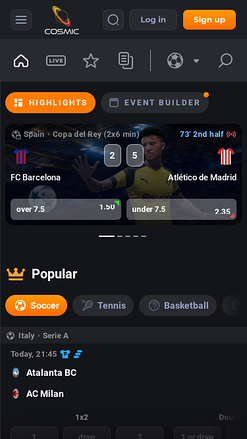 Cosmicslot Casino Live Sports Mobile