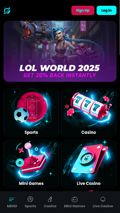 Cosmobet Homepage Mobile