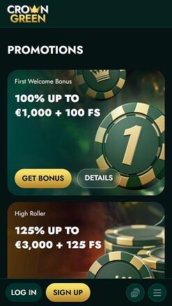 CrownGreen Casino Mobile Promotions