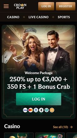 Crownplay Casino Mobile Homepage