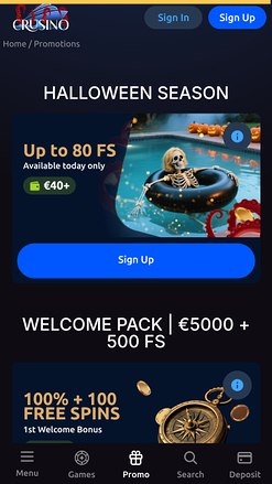 Crusino Casino Promotions Mobile