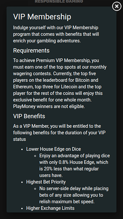 CryptoGames Casino Mobile VIP Program
