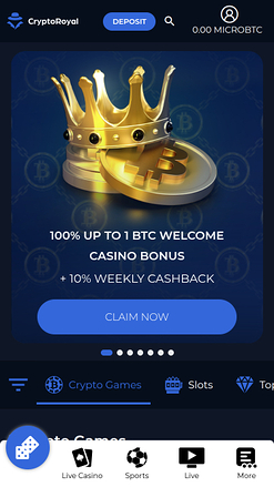 CryptoRoyal Casino Mobile Games