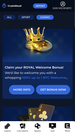 CryptoRoyal Casino Mobile Promotions