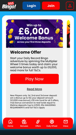 Daily Record Bingo Mobile Promotions