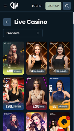 DepositWin Casino Live Dealer Mobile