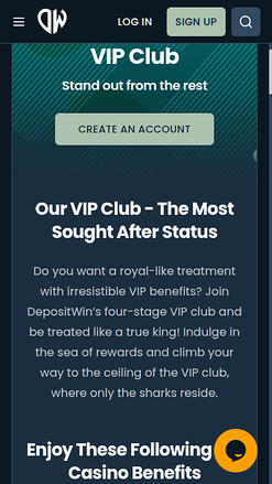 DepositWin Casino Mobile VIP Program
