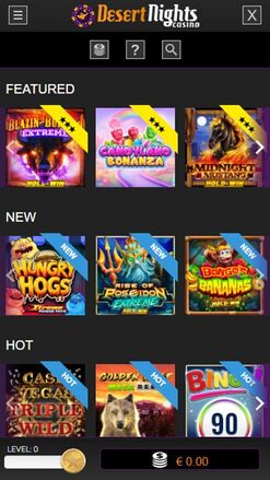 Desert Nights Casino Mobile Image Games