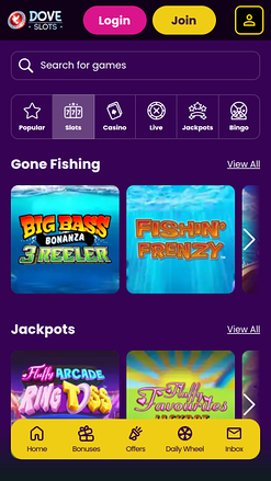 Dove Slots Casino Mobile Games