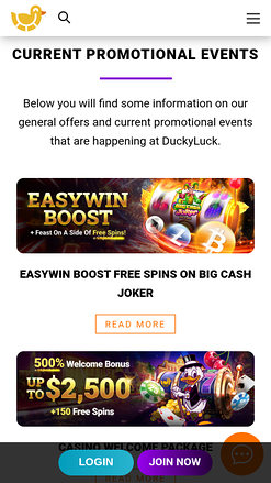 Ducky Luck Casino Promotions Mobile