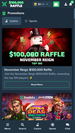 Duelbits Casino Promotions Mobile