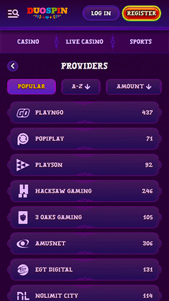 Duospin Casino Game Developers Mobile