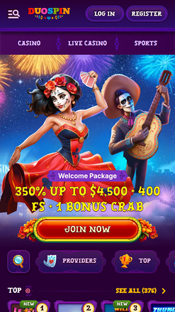 Duospin Casino Homepage Mobile