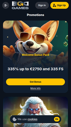 Promotions screenshot of Ego Games Casino for Mobile