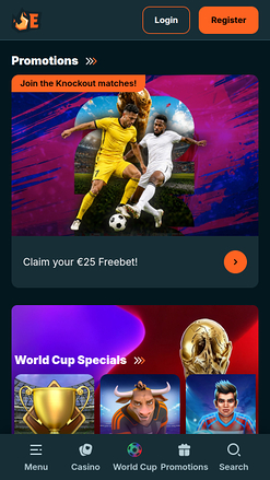 Emberbet Casino Mobile Homepage