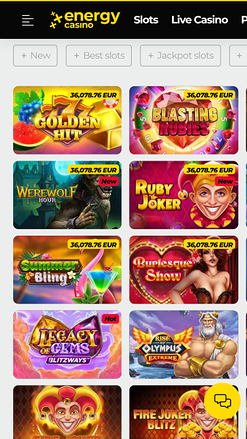 Energy Casino Games Mobile