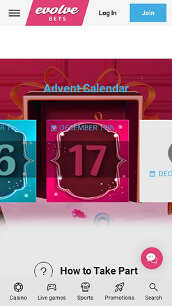 Evolve Casino Mobile Advent Calendar