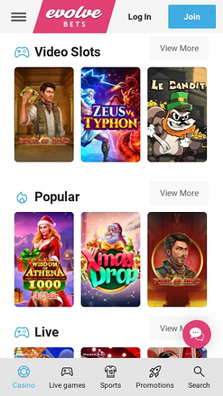Evolve Casino Mobile Games