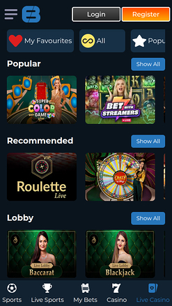 Exclusive Bet Casino Mobile Live Dealer