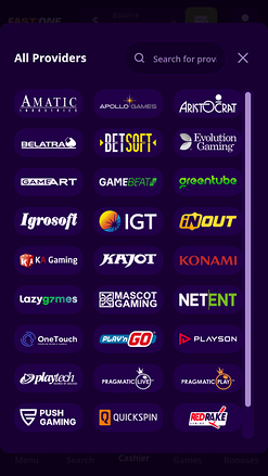F1 Casino Mobile Game Developers