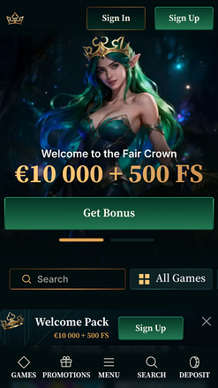 FairCrown Casino Homepage