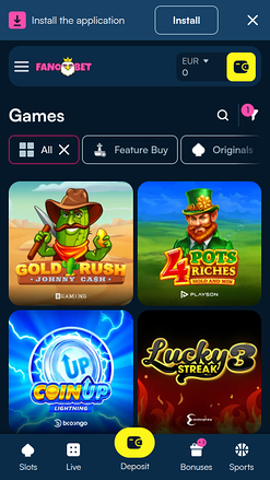 FanoBet Casino Games Mobile
