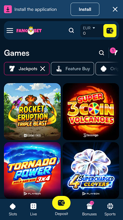 FanoBet Casino Jackpot Mobile