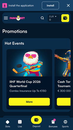 FanoBet Casino Mobile Desktop