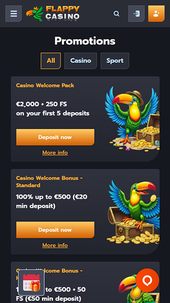 Flappy Casino Mobile Promotions