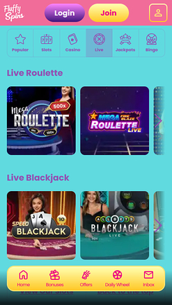 Fluffy Spins Casino Mobile Live Dealer