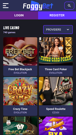 Foggybet Mobile Live Dealer