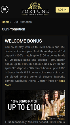 Fortune Mobile Casino Mobile Promotions