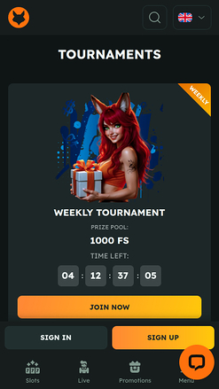 FoxSlots Casino Mobile Tournaments