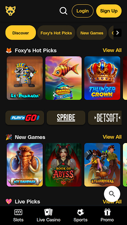 FoxyGold Casino Mobile Games