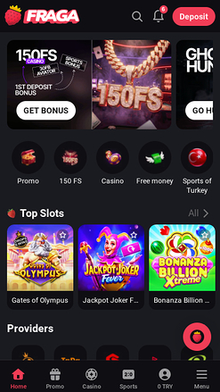 Fragabet Casino mobile Homepage