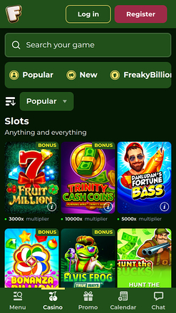 FreakyBillion Casino games mobile