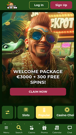 Homepage screenshot of FreakyBillion Casino for Mobile