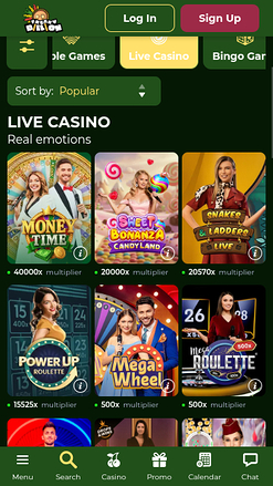 Live Dealers screenshot of FreakyBillion Casino for Mobile