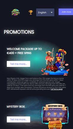 Promotions screenshot of FunkyJackpot Casino for Mobile