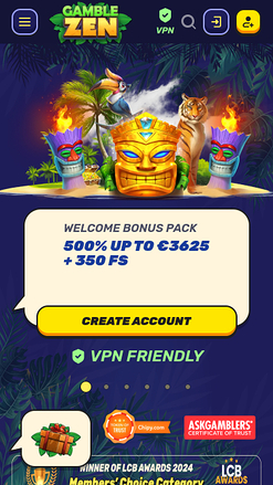 GambleZen Mobile Homepage