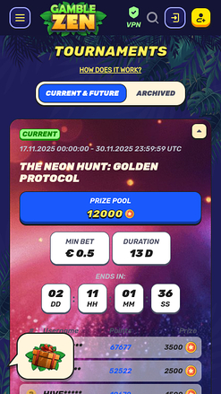 GambleZen Mobile Tournaments