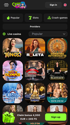 Game Spot Casino Mobile Live Dealer