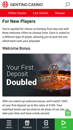 Genting Casino Mobile Promotions