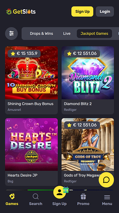 GetSlots Casino Mobile Jackpot
